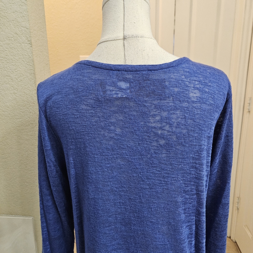 Nally & Millie Blue Lightweight Ruffle Hem Top – Size S/M NWT - Picture 8 of 13
